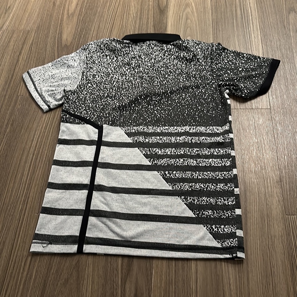 Palace X Adidas Black/Gray Retro Pattern Zip Neck Polo Shirt Men’s S View 3